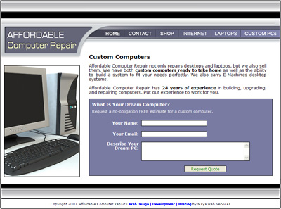 Affordable Computer Repair Web Design Review